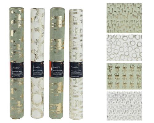 Visuel 1 du produit Chemin de table vert beige et or à motif forêt - 200 x 35 cm