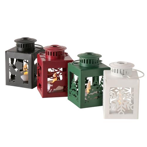 Visuel 1 du produit Lanterne à LED carrée en fer Zaraly - 6,8 x 6,8 x 10,5 cm
