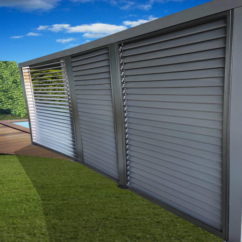 Visuel 2 du produit Ventelles pour pergola 3630 BI/PER 3660 BI coloris gris en aluminium - 2,19 x 3,4 m