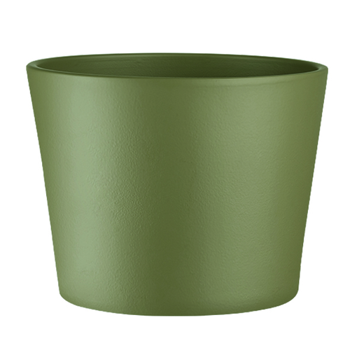 Visuel 1 du produit Cache-pot en céramique vert olive Fresh O14 - Ø 14,5 x H 12 cm
