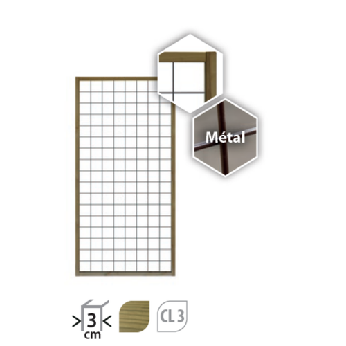Visuel 1 du produit Treillis bois et métal Cerland - H.1,80 m - 90 x 180 cm
