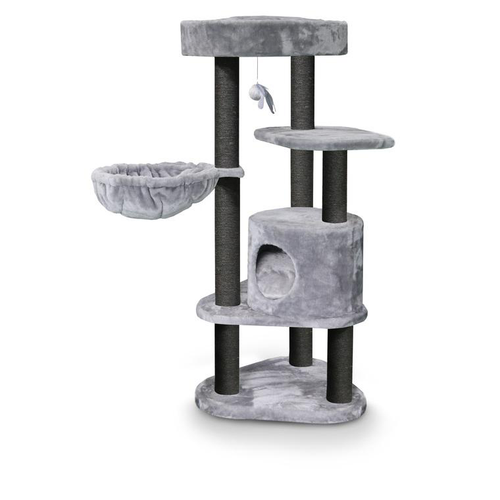 Visuel 1 du produit Arbre à chat avec panier et griffoir coloris gris Charlotte Royal Petrebels - 134 cm