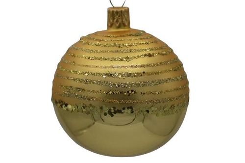 Visuel 1 du produit Suspension boule décorative Traditionel coloris or en verre - Ø 7 cm