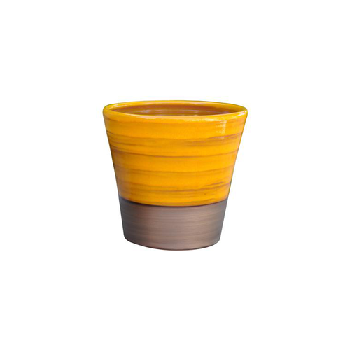 Visuel 2 du produit Pot en terre émaillée jaune Ibiza Sunshine Les poteries d’Albi Odyssée - Ø 23 x H 21 cm