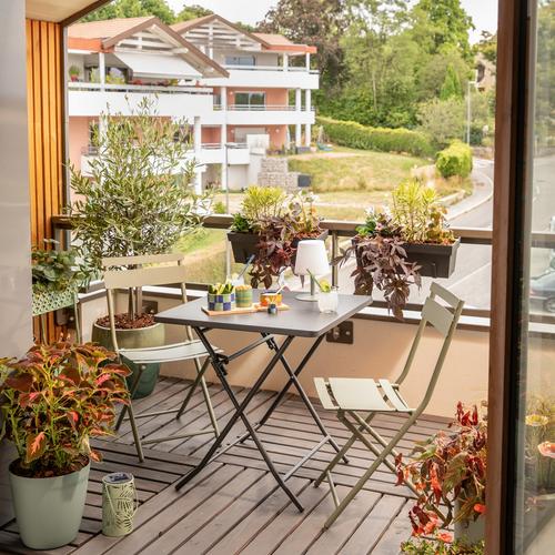 Visuel 6 du produit Table de jardin pliante Clivia en acier - 70 x 70 x 71 cm Gris