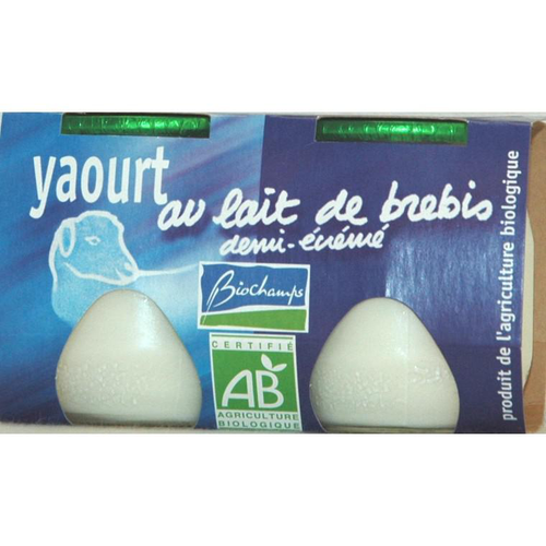 Visuel 1 du produit Yaourt brebis bio nature ½ écrémé Biochamps - 2 x 125 g