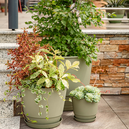 Visuel 2 du produit Pot en plastique vert kaki Poetic Joy 50 - Ø 48,8 x H 40,6 cm