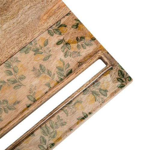 Visuel 2 du produit Lutrin en bois de manguier naturel avec décor citron émaillé – 33 x 25 x 16 cm