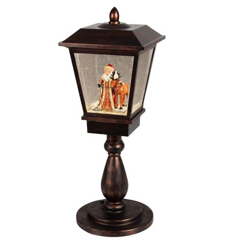 Visuel 1 du produit Décoration lumineuse de Noël  lampadaire plastique et laiton LED blanc chaud animé extérieur - H 66 cm