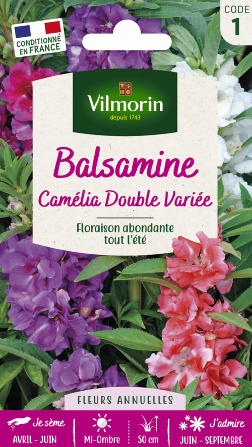 Visuel 1 du produit Graines de Balsamine Camélia double variée Vilmorin - graines à semer