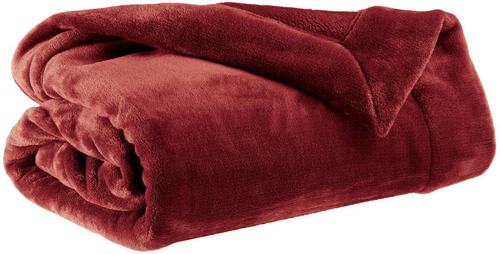 Visuel 1 du produit Plaid Tender coloris rouge en coton - 150 x 200 cm