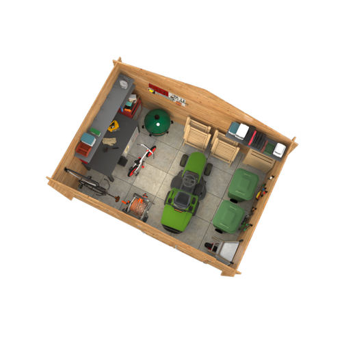 Visuel 2 du produit Abri de jardin naturel White Wood Bruges - 10.8 m² / 28 mm