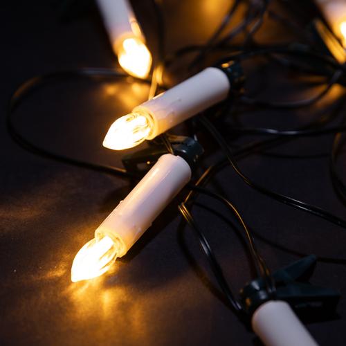 Visuel 2 du produit Guirlande lumineuse de Noël 10 bougies LED effet flamme orange intérieur - 4,5 m
