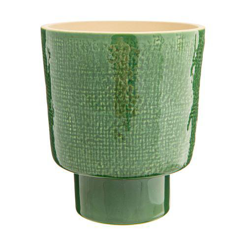 Visuel 1 du produit Cache-pot Alto coloris vert en céramique - Ø 13 cm x 15,5 cm
