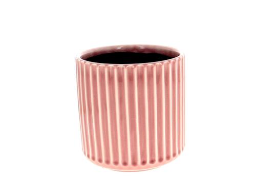 Visuel 1 du produit Cache-pot coloris rose en céramique Orchidée - Ø 13,5 x 14 cm