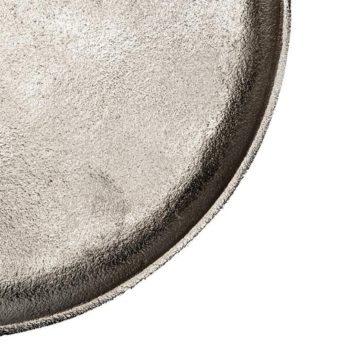 Visuel 2 du produit Plateau rond sur pied en aluminium argent - Ø 34,5 x H 10 cm