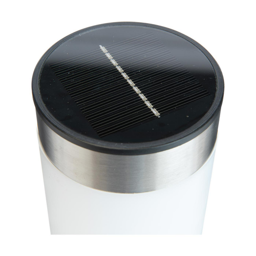 Visuel 2 du produit Borne solaire lanterne amovible coloris gris en inox Gard&Rock - Ø 8 x 42 cm