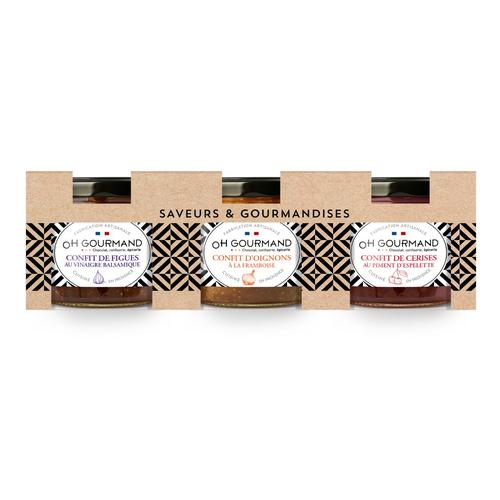 Visuel 1 du produit Trio de confits d’oignons rouges, poires et figues Oh Gourmand - 300 g