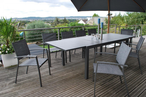 Visuel 3 du produit Fauteuil de jardin en aluminium, textilène rouge CREADOR FARO