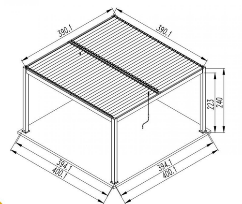 Visuel 6 du produit Tonnelle bioclimatique ERIS aluminium gris/blanc OCEO - 4x4m