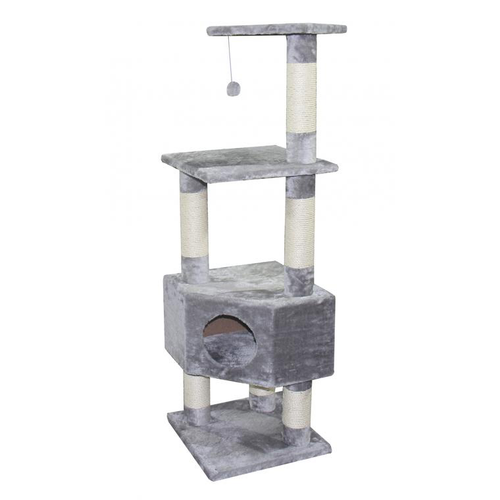 Visuel 1 du produit Arbre à chat avec panier et griffoir coloris gris Eco Loonaa classic - 135 cm