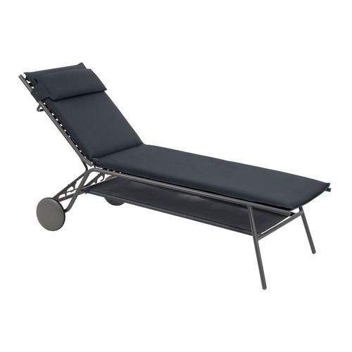 Visuel 1 du produit Bain de soleil Miami II haut Lafuma coloris gris en acier et titane et matelassé  - 80 x 186 x 90 cm