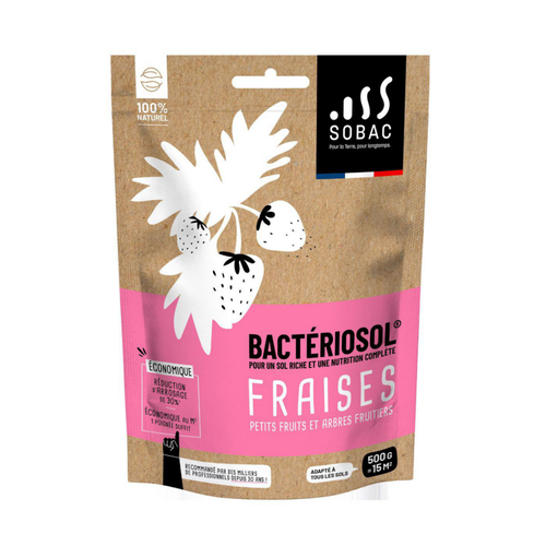Visuel 1 du produit Bactériosol fraises, petits fruits et arbres fruitiers 100 % naturel Sobac - 500 g