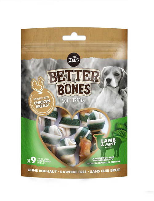 Visuel 1 du produit Os à mâcher pour chien agneau et menthe Zeus Better Bones WrapBones - x 9