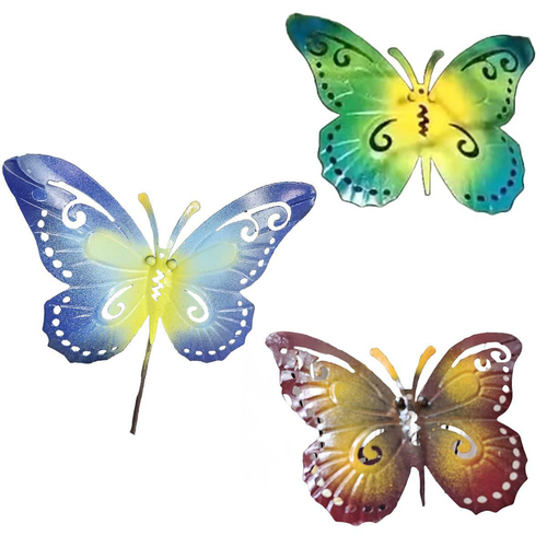 Visuel 1 du produit Décoration extérieure balancier papillon assortiment 3 couleurs - 120 cm