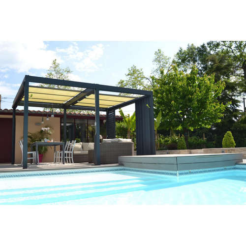 Visuel 3 du produit Pergola adossée bioclimatique en aluminium Couleurs Du Monde INEA - 4.29 x 3.18 m