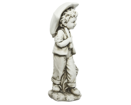 Visuel 4 du produit Statue garçon avec parapluie en polymagnesium blanc cassé - 67,5 cm