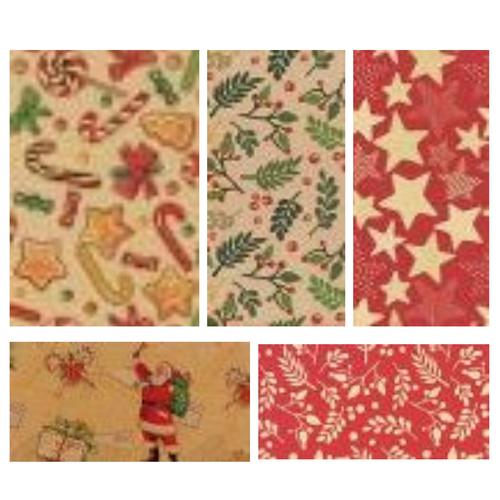 Visuel 1 du produit Papier cadeau de Noël kraft essence de Noël coloris multicolore - 70 cm x 2 m