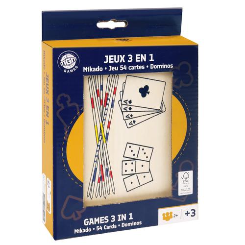 Visuel 1 du produit Boîte de jeux en bois 3 en 1 Moulage General Meridional - 13 x 3 x 18,5 cm