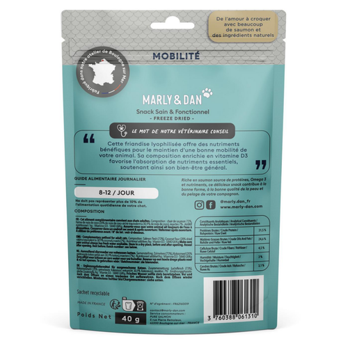 Visuel 3 du produit Friandises pour chat freeze dried mobilité Marly & Dan - 40 g