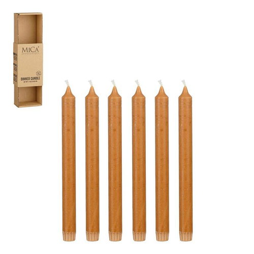 Visuel 1 du produit Ensemble de 6 bougies flambeau marron - Ø 2,2 x H 25 cm