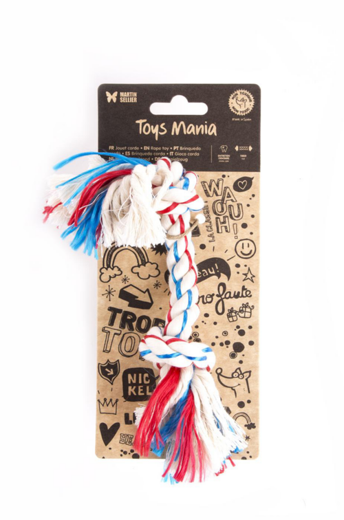 Visuel 1 du produit Jouet corde pour chien tricolore Martin Sellier - 16 cm