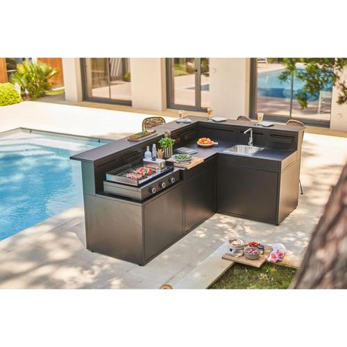 Visuel 6 du produit Support angle fermé en acier noir forme comptoir de bar Forge Adour - 97,2 x 97,2 x 112,5 cm