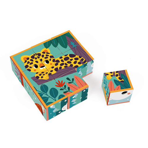 Visuel 1 du produit Cubes en carton animaux Janod - 13,5 x 4,5 x 13,5 cm