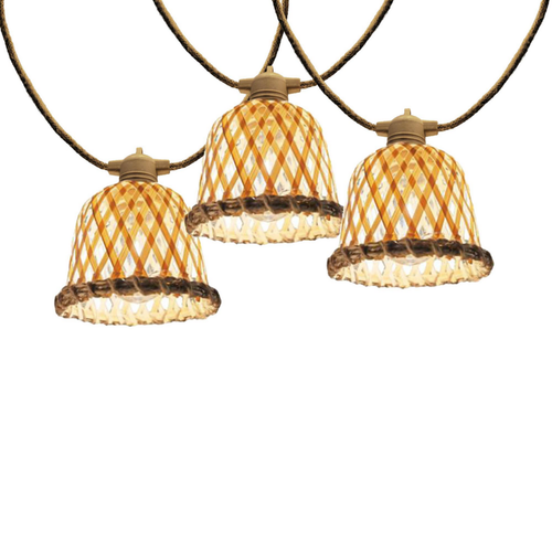 Visuel 1 du produit Guirlande solaire Maly avec USB et 10 LED blanc chaud coloris beige en corde - 7,5 m