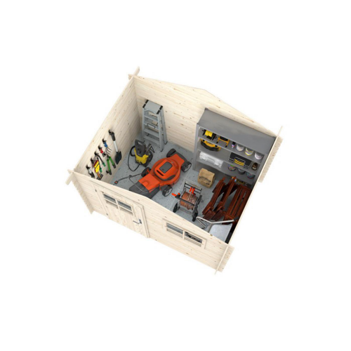 Visuel 3 du produit Abri de jardin naturel White Wood Rimini - 4.3 m² / 19 mm