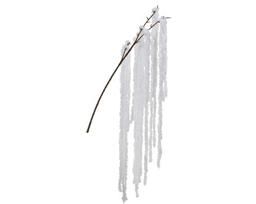Visuel 1 du produit Tige décorative effet spray de neige en polyester blanc - 15 x 5 x 80 cm