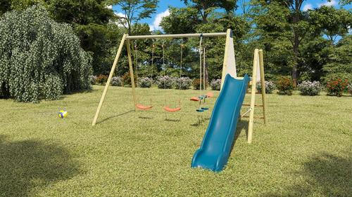 Visuel 1 du produit Portique 2 balançoires en bois et métal Trigano - 2,32 m