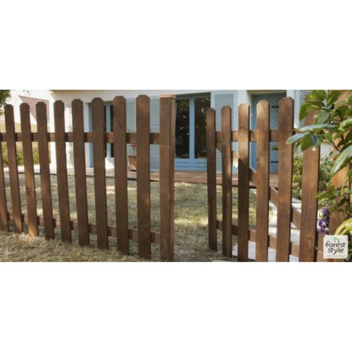 Visuel 2 du produit Portillon Mustang à lattes droites teintée marron Cerland - 100 x 100 cm