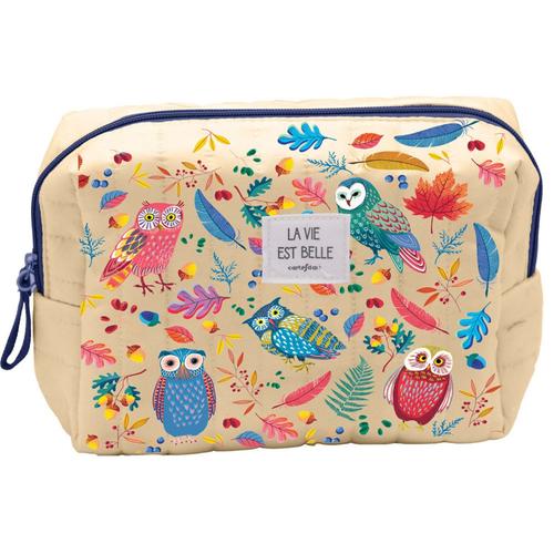 Visuel 1 du produit Grande trousse matelassée chouette la vie