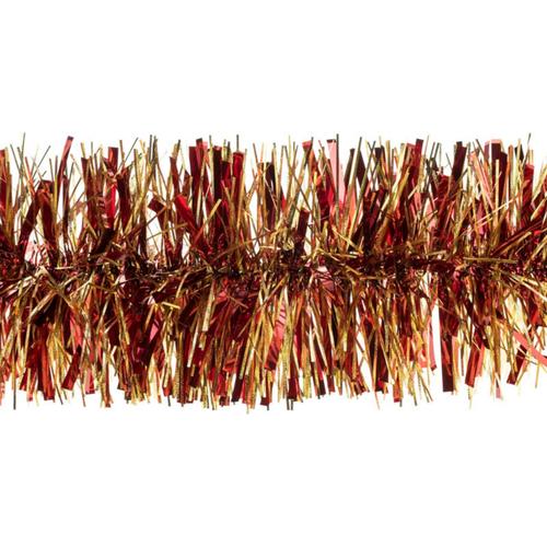 Visuel 1 du produit Guirlande de sapin scintillante coloris rouge et or en plastique - Ø 120 mm x 2 m
