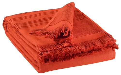 Visuel 1 du produit Drap hammam en coton coloris marmelade Vivaraise Cancun - 90 x 180 cm