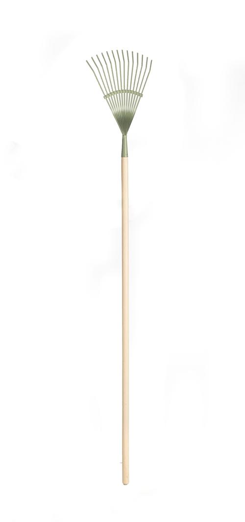Visuel 1 du produit Balai à gazon à fils plats 14 dents botanic® avec manche bois - 140 cm