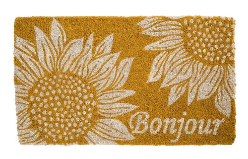 Visuel 1 du produit Paillasson bonjour tournesol coloris multicolore en fibre de coco - 40 x 72 cm