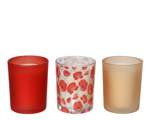 Visuel 1 du produit Photophores en verre coloré Ø 5 x H 6,3 cm - Les 3 pièces