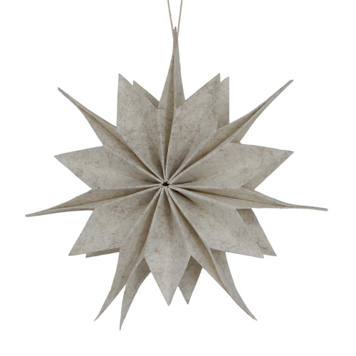 Visuel 1 du produit Décoration à suspendre forme étoile en feutrine crème - Ø 30 cm